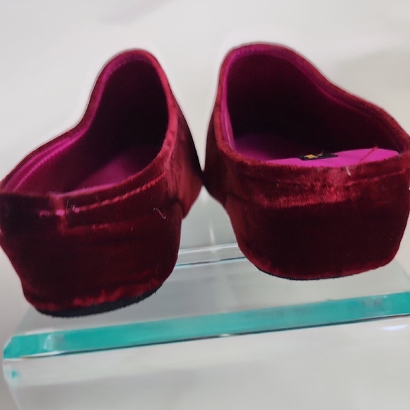 Donna Karan 9 90s Rich Burgundy Velvet Mules Slippers M New Vintage - Picture 6 of 8
